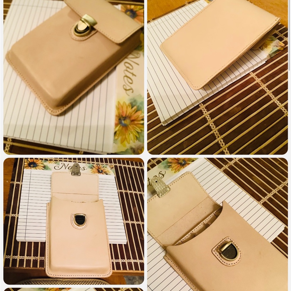 Leather pen 5 slot pen case holder